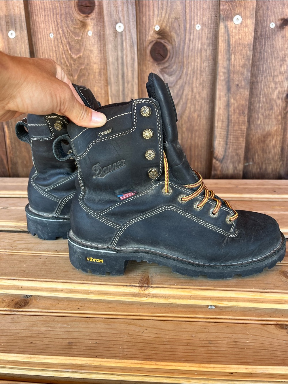 Danner Black Leather ‘Quarry’ Work Boots, Soft Toe, Womens